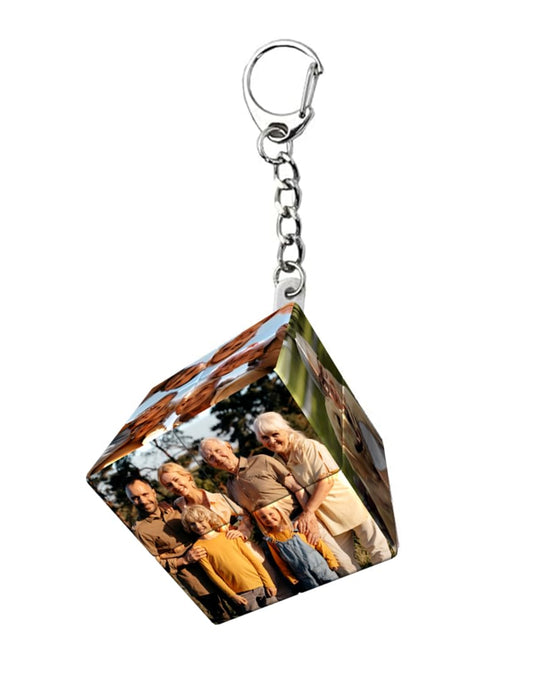 ICONICUBE Photo Puzzle Cube Personnalisé - QR Code pour Une Résolution Facile - Cadeau Unique pour Anniversaire, Noël, Enfants, Parents, Amis, Entreprises - Made in France (2x2 Mini Keychain)