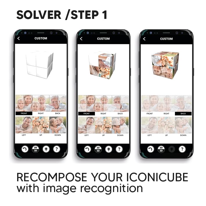 ICONICUBE Photo Puzzle Cube Personnalisé - QR Code pour Une Résolution Facile - Cadeau Unique pour Anniversaire, Noël, Enfants, Parents, Amis, Entreprises - Made in France (2x2 Mini Keychain)