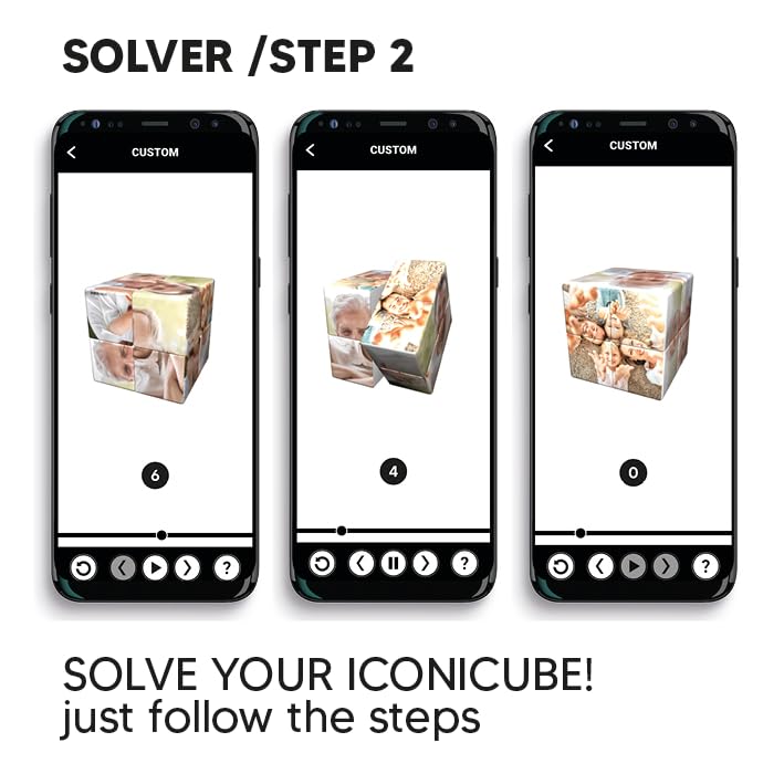ICONICUBE Photo Puzzle Cube Personnalisé - QR Code pour Une Résolution Facile - Cadeau Unique pour Anniversaire, Noël, Enfants, Parents, Amis, Entreprises - Made in France (2x2 Mini Keychain)