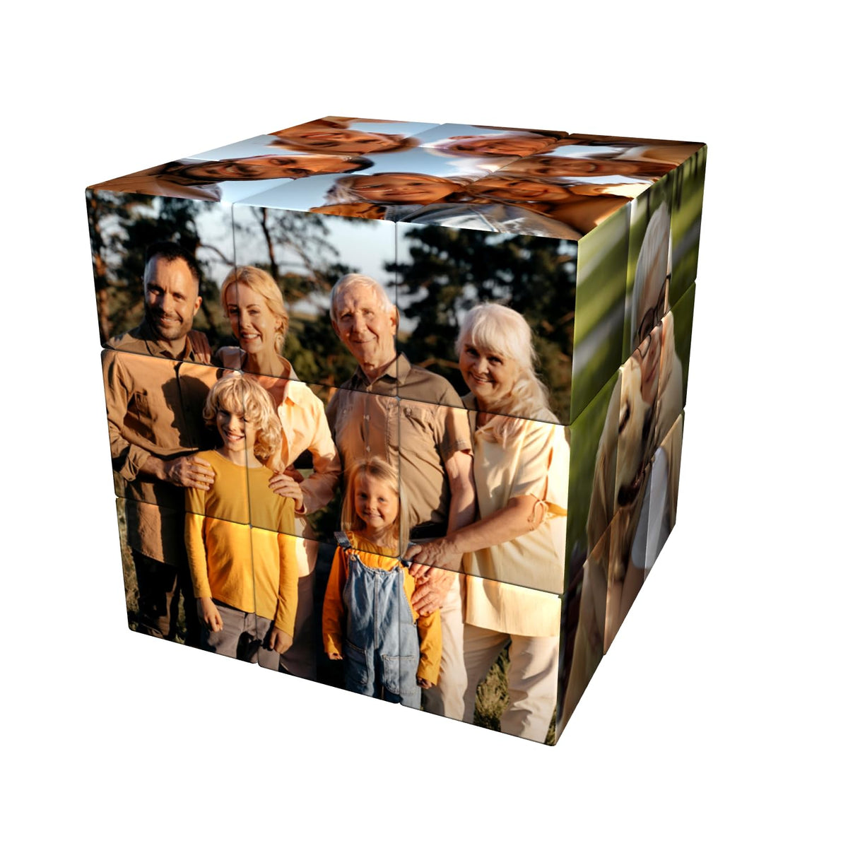ICONICUBE Photo Puzzle Cube Personnalisé - QR Code pour Une Résolution Facile - Cadeau Unique pour Anniversaire, Noël, Parents, Amis, Entreprises - Made in France