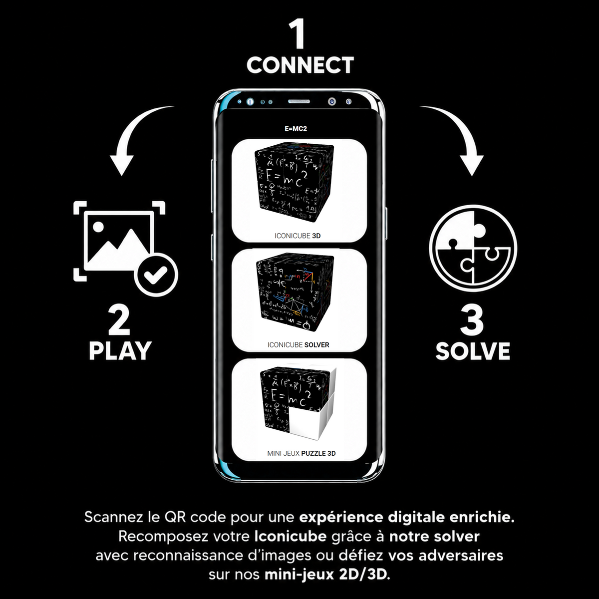 2×2 – Cube Puzzle Porte-clés – E=MC² – Collection Science